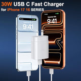 Iphone 16 15 Pro Max Charger, 30W Usb C Fast Charger Block Iphone 16 Charger Fast Charging With 10Ft Ultra Long Type C Charging Cable For Iphone 16 Pro Max/16 Pro/15 Pro Max/15 Pro/15, Ipad, S24 Ultra