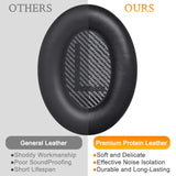 Replacement Earpads Cushions For Bose Quietcomfort 35 (Qc35) & Quiet Comfort 35 Ii (Qc35 Ii) Headphones, Ear Pads With Softer Leather, Noise Isolation Foam, Added Thickness (Black)