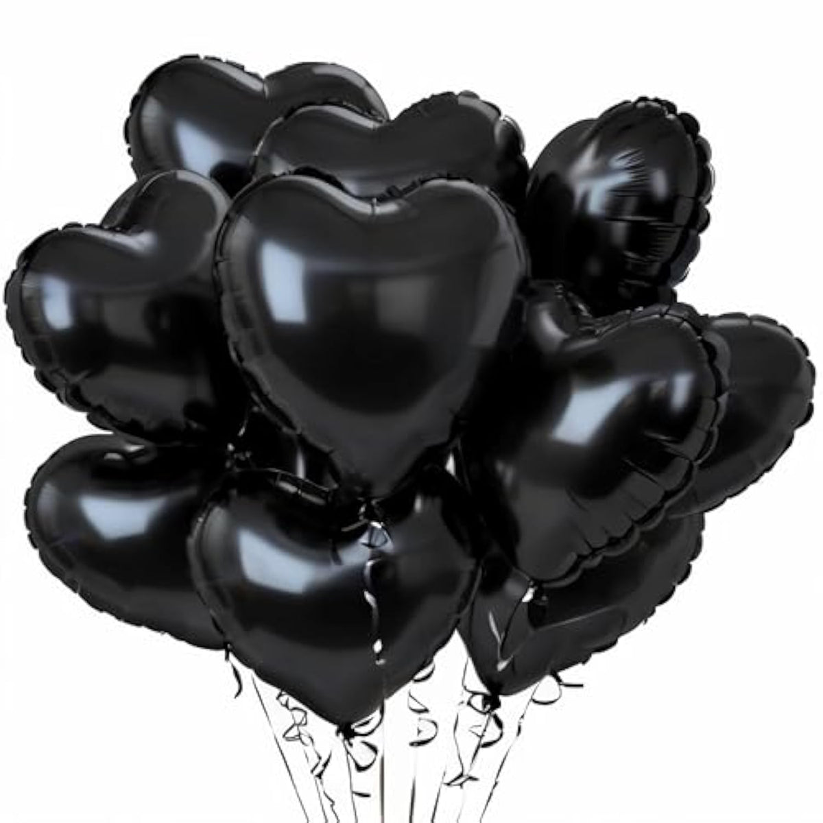 Black Heart Balloons - 12Pcs 18Inch Heart Shaped Balloons For Valentine'S Day & Black Love