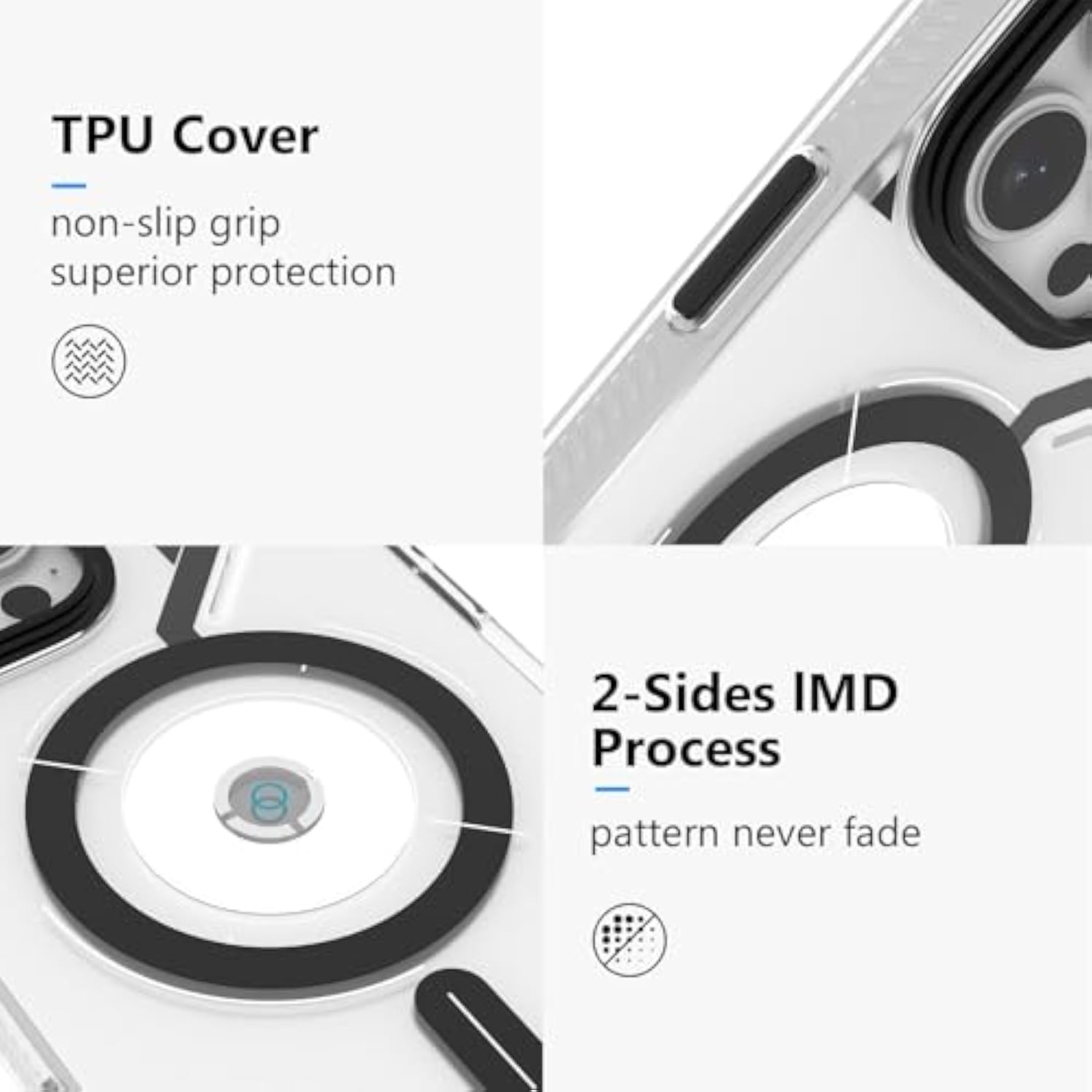 For Iphone 16 Pro Max Magnetic Cooling Case, Advanced Imd Technology, Aluminum Alloy Camera Frame, Compatible With Magsafe - Translucent White