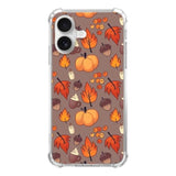 Fall Leaves Pumpkin Acorns Case Compatible With Iphone 16, Aesthetic Autumn Halloween Case For Iphone 16