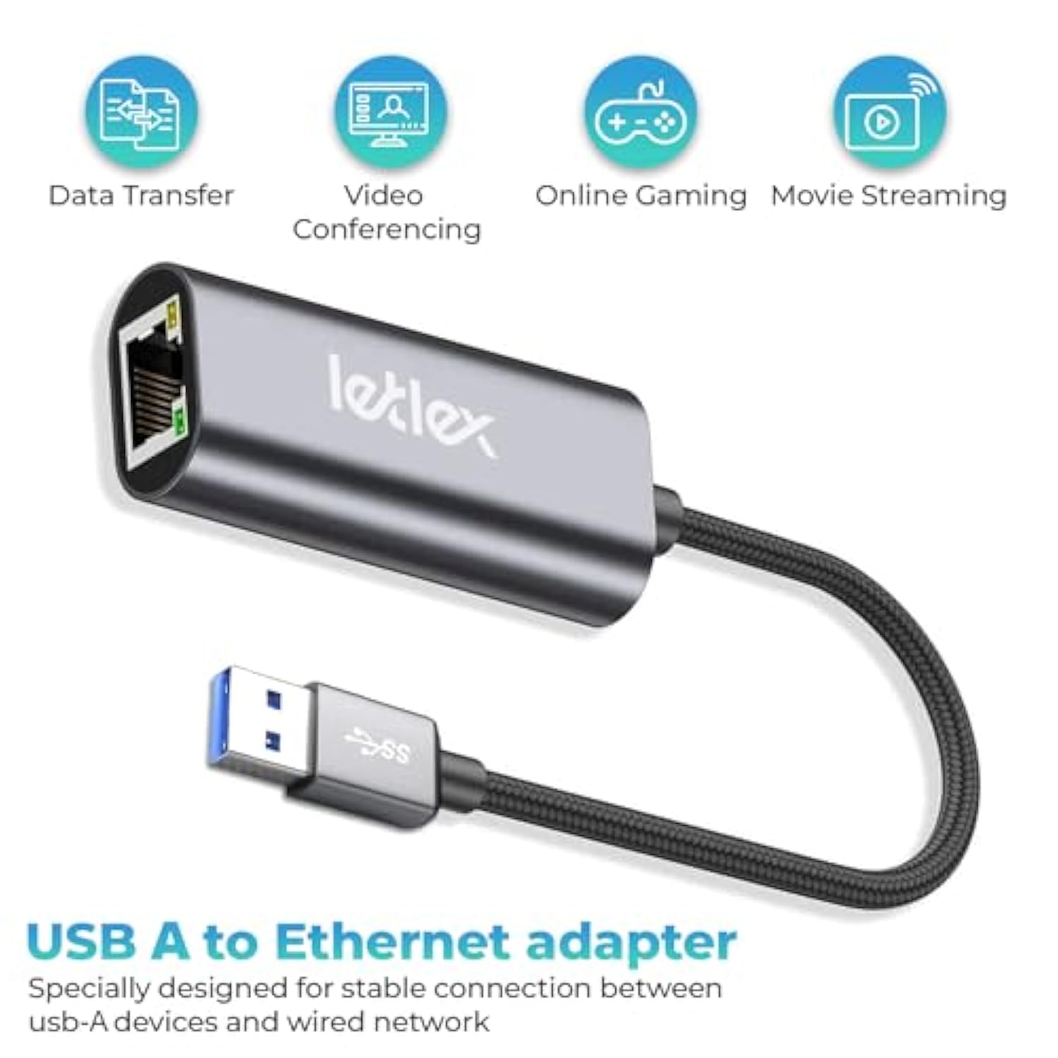 Usb To Ethernet Adapter - Gigabit Ethernet Adapter With Fast & Stable Connecti