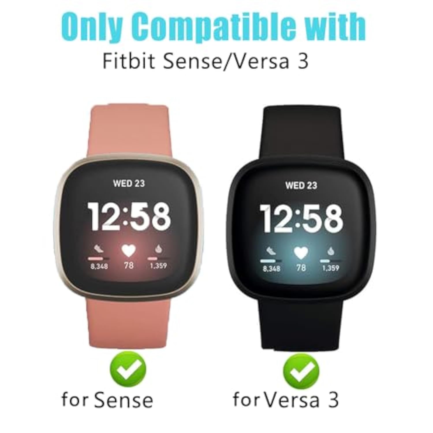 2 Pack Tpu Case For Fitbit Versa 3 Screen Protector, Soft Tpu Plated Bumper Full Around Electroplate Protective Cover Compatible With Fitbit Sense/Versa 3 Smartwatch (Black/Black)