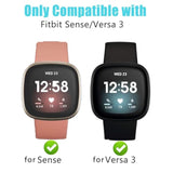 2 Pack Tpu Case For Fitbit Versa 3 Screen Protector, Soft Tpu Plated Bumper Full Around Electroplate Protective Cover Compatible With Fitbit Sense/Versa 3 Smartwatch (Black/Black)