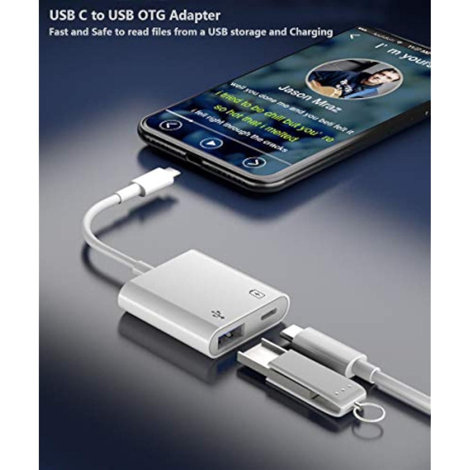 Usb C Otg Adapter With Power, 2 In 1 Usb C To Usb Female With 60W Pd Charging Adapter Compatible With Iphone 15/15Pro, Ipad Pro, Galaxy S24/S23/S22/S21, Pixel 8/7/6, Google Chromecast With Google Tv