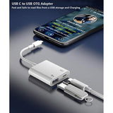 Usb C Otg Adapter With Power, 2 In 1 Usb C To Usb Female With 60W Pd Charging Adapter Compatible With Iphone 15/15Pro, Ipad Pro, Galaxy S24/S23/S22/S21, Pixel 8/7/6, Google Chromecast With Google Tv