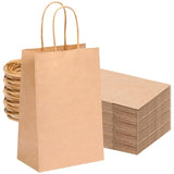 60Pcs Small Gift Bags, 5.25X3.2X8In Brown Paper Bags With Handles Bulk For Gift, Shopping, Birthday, Wedding, Business Party (Kraft)