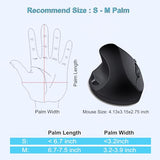 Left-Handed Mouse,2.4Ghz Ergonomic Vertical Dpi 800/1200/1600 Wireless Mouse With Usb Receiver For Left Hand,Black
