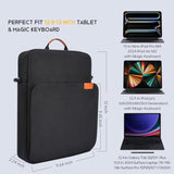12.9 13 Inch Ipad Pro Sleeve Case Shoulder Bag For 13-Inch Ipad Pro M4 & Ipad Air M2 M3(2025) Magic Keyboard, Ipad Pro 12.9-In, Water-Resistant Tablet Carrying Handle Bag -Black
