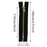 Metal Zipper 4Pcs 4Inch Gold Brass Metal Heavy Duty Zips Close End Zip