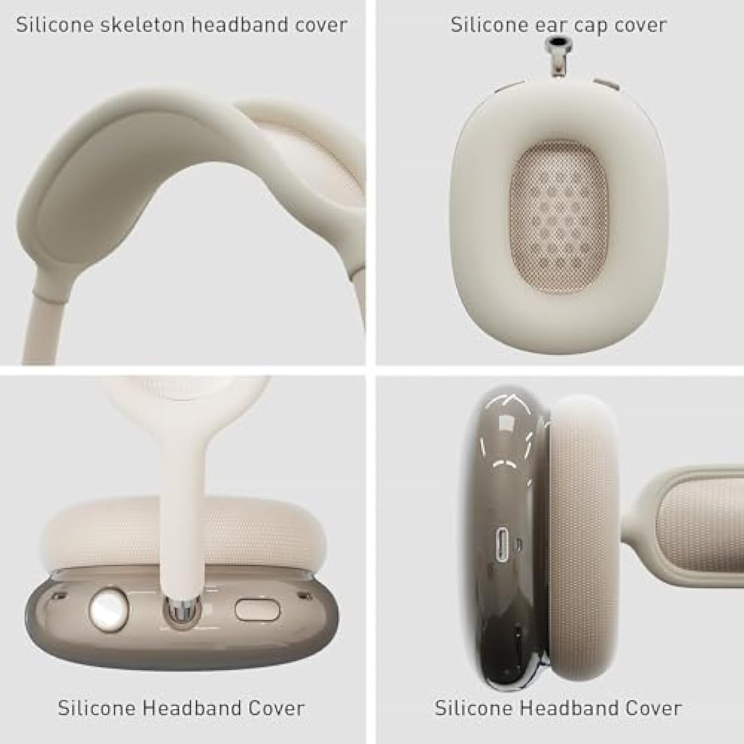 Silicone Case For Airpods Max (2024/2020),Clear Soft Tpu Ear Cups Cover,Ear Pad Cover,Headband Cover For Airpods Max(Usb-C/Lightning),Transparent Accessories For Apple Airpods Max,Starlight