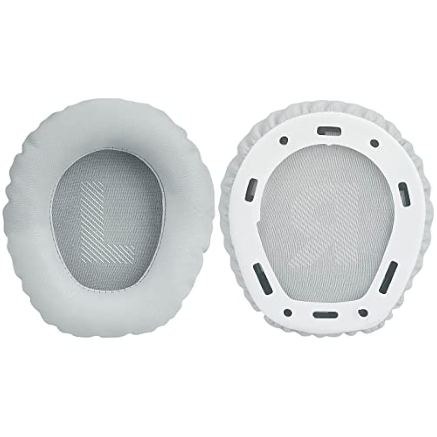 Geekria QuickFit Replacement Ear Pads for JBL Quantum 100 Headphones Ear Cushions, Repair Parts (Light Grey)