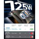 [2-Pack] 125W Usb C Car Charger, Mini Metal Usb C Car Adapter Fast Charging Pd65W & Qc60W Dual Port Type C Cigarette Lighter Usb Charger For Iphone 16 15 14 Pro Max Ipad Samsung Macbook