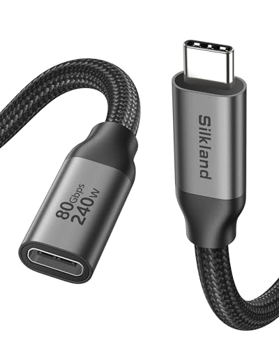 80Gbps USB 4 Extension Cable for Thunderbolt 5/4, [240W Charging, 8K 60Hz] USB C Extender 3.3ft, 4K@540Hz Type C Male to Female Adapter Compatible