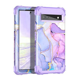 Google Pixel 6A Plastic+Silicone Rubber Hybrid 3 in 1 Drop Protective Case