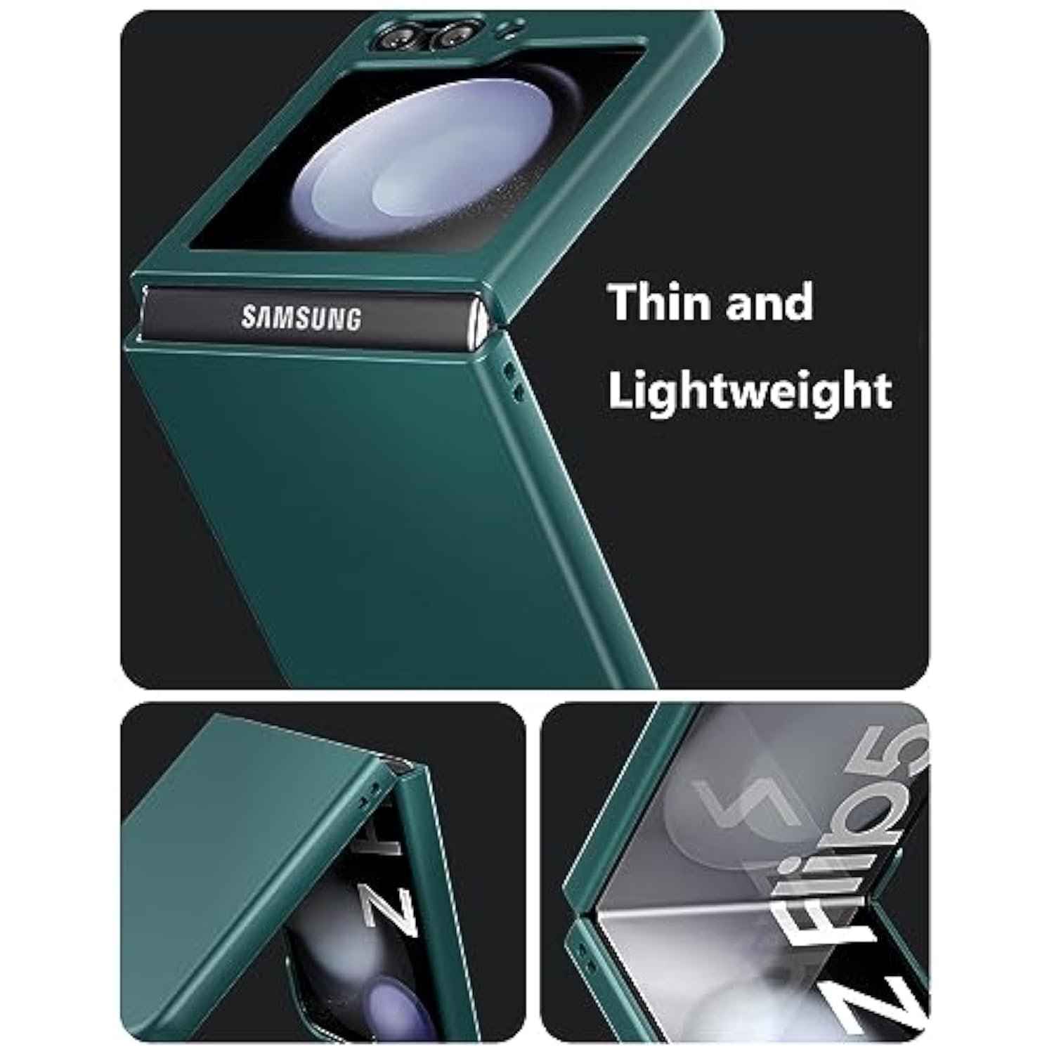 Case For Samsung Galaxy Z Flip 5 (2023) Thin Hard Matte Phone Case For Galaxy Z Flip5 - Green