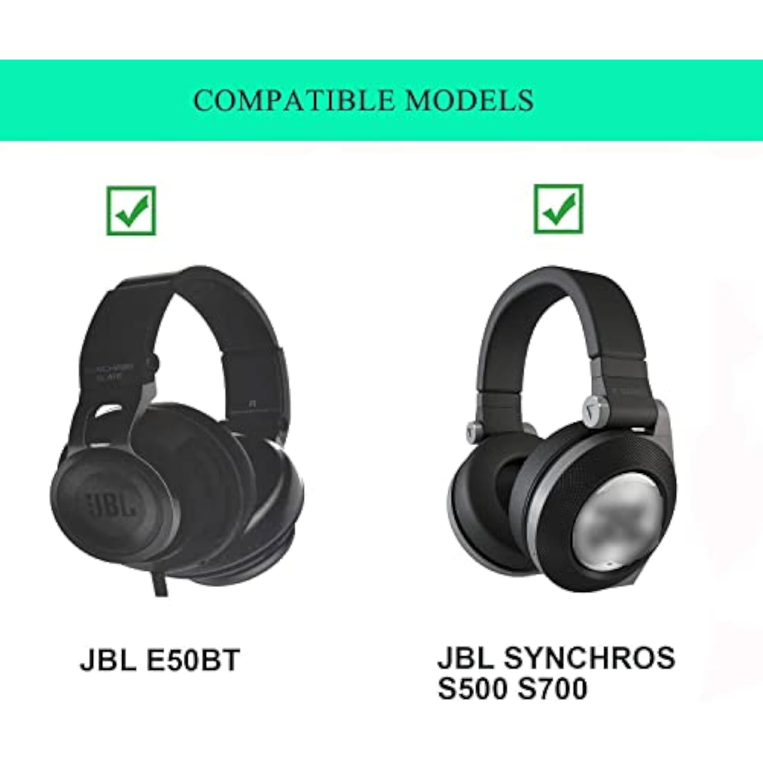 E50Bt Replacement Ear Pad Earpad Cushion Cover Compatible With Jbl Synchros E50Bt E50 S500 S700 Wireless Headphones (Black)