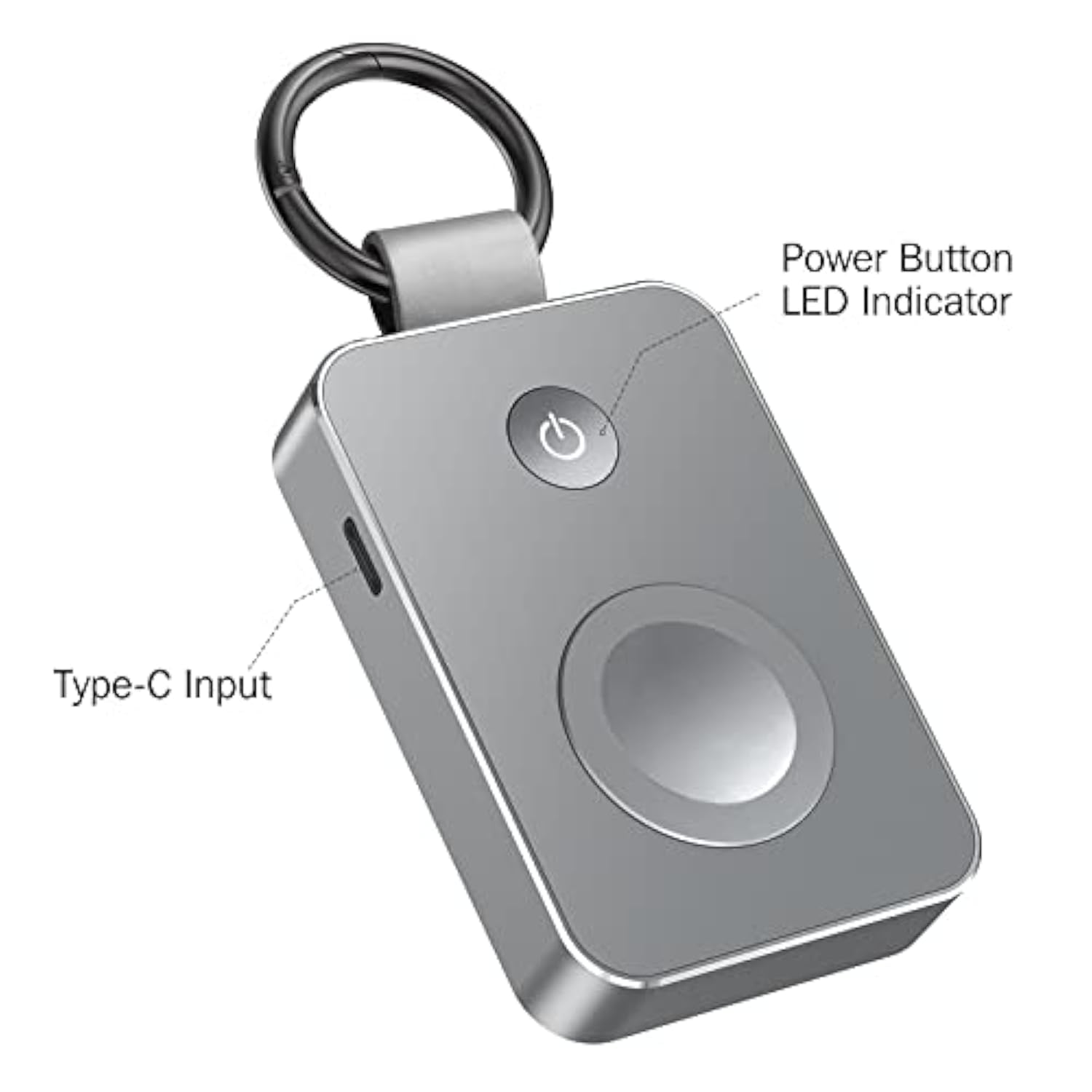 2000Mah Keychain Portable Charger For Apple Watch Series 10/9/8/7/6/5/4/3/2/1/Se/Ultra, Wireless Travel Iwatch Charger Usb C Charging Cable Smart Mini Small Power Bank In Pocket