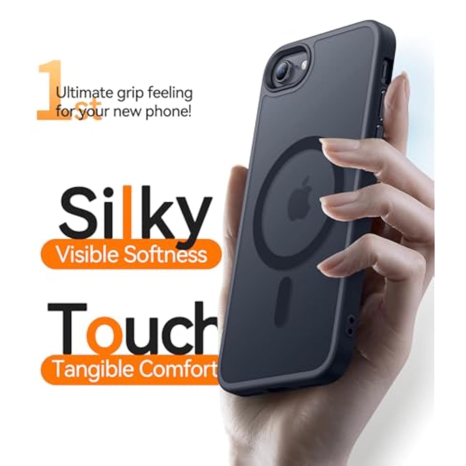 Magnetic Case For Iphone Se/8, Built In Magnets Compatible With Magsafe, Translucent Matte Back Phone Cover For Iphone 8/Se 2/3 (4.7") Frosted Black