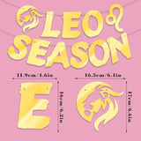 Gold Leo Season Banner Big Leo Energy July August Birthday Zodiac Party Decor