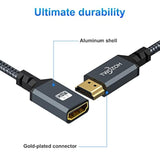 Hdmi Extension Cable 1Ft, Hdmi Male To Female Hdmi Cord, Nylon Braided Hdmi Ex