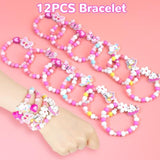 128-Pcs Hot Pink Party Favors Princess Birthday Bracelets Stickers Bubble Wands