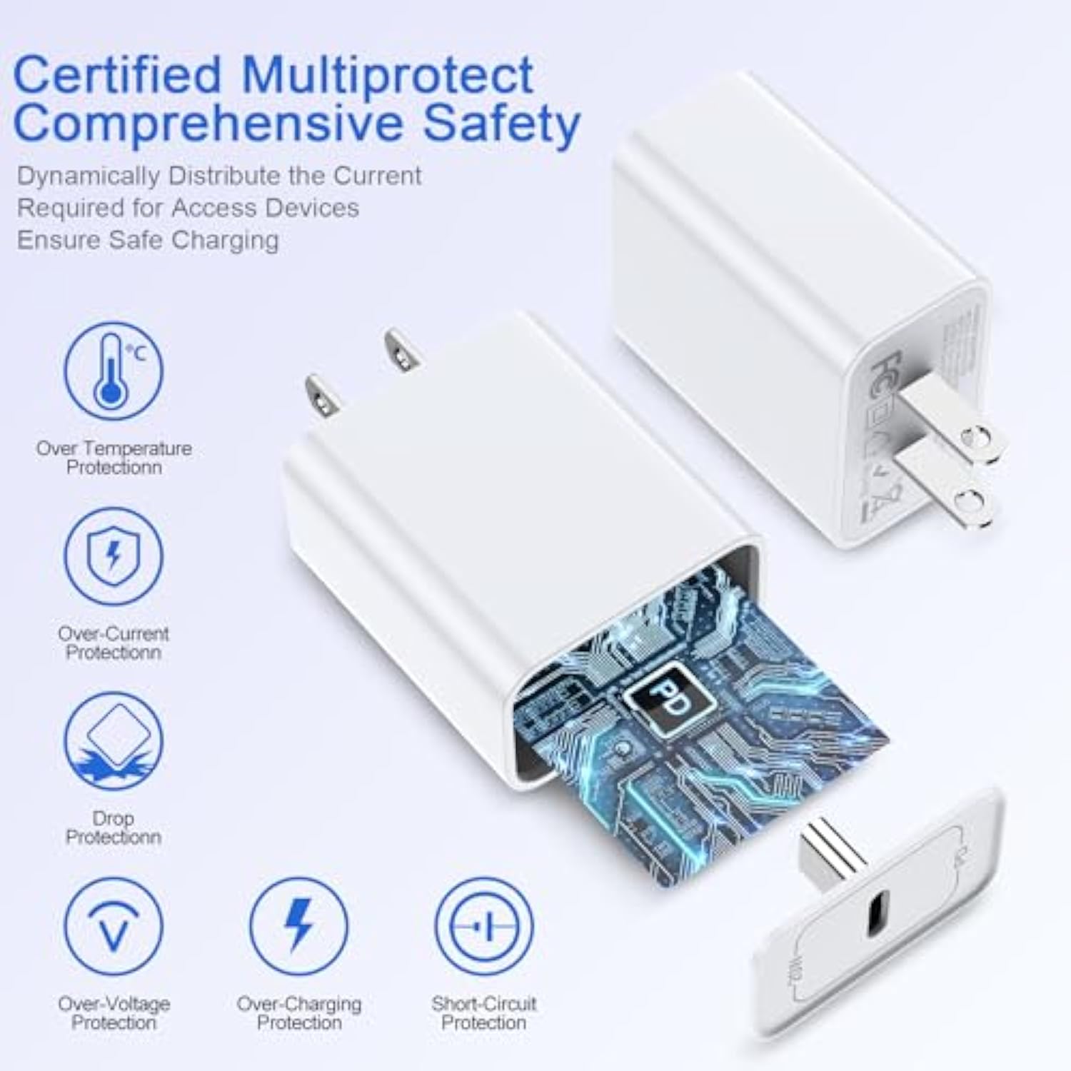 For Iphone 16E Usb C Super Fast Charging Wall Charger Block For Samsung Galaxy S25 Ultra,S25 Plus,S24,A16,A26,A15,A25,A14,S23,S22,S21,A56,Z Fold7,Watch 7,Google Pixel 9Pro,Moto Android Type C Charger