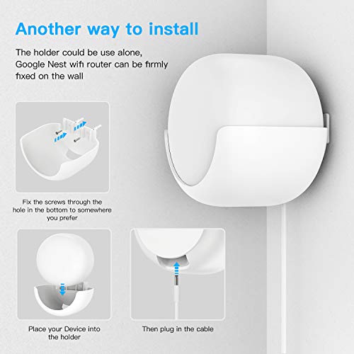 Smart Home Outlet Wall Mount Only For Google Nest Wifi Router(2Nd Generation) - Easy Installation And No Cord Clutter Holder Bracket For Google 4X4 Ac2200 Nest Mesh Wi-Fi Router (2-Pack)