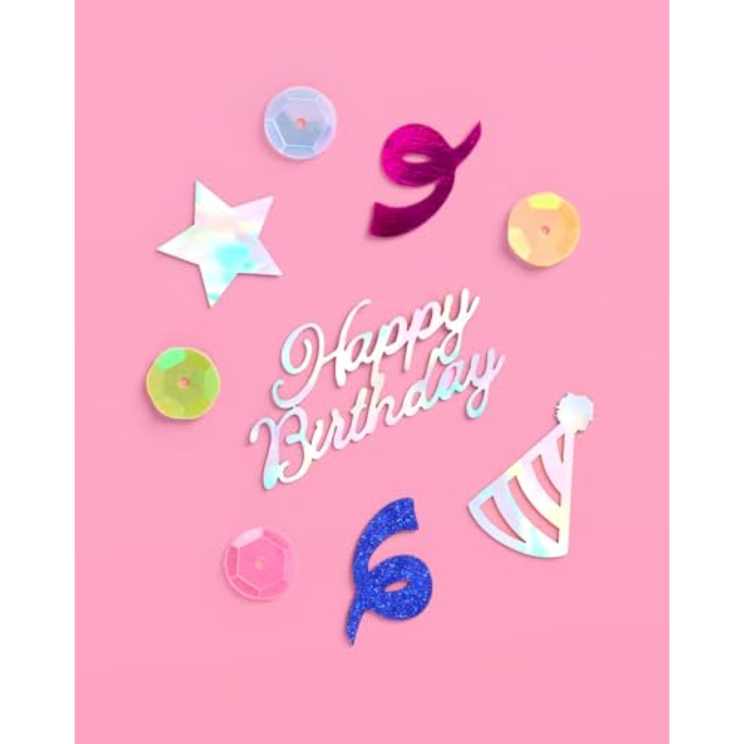 Happy Birthday Confetti Rainbow | Birthday Party Decorations, Iridescent Foil, Pastel Sequins, Table Scatter, Celebration Decor, Sparkle