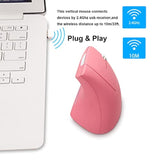 Vertical Mouse, 2.4G Wireless Ergonomic Optical Mouse 800/1200 /1600 Dpi 6 Buttons Right Handed Gaming Mice For Laptop, Desktop, Pc, Macbook (Pink)