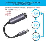 Pd 100W Dc 3.5Mm X 1.35Mm Female Input To Usb Type C Male Power Charging Cable, Dc35135 To Type C Extension Cable With Pd Automatic Identification Chip,For Phones,Tablets,Laptops