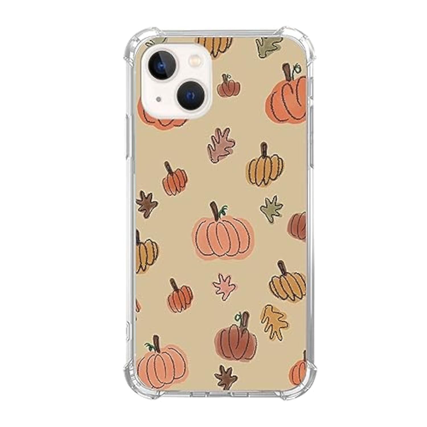 Watercolor Pumpkin Fall Leaves Case Compatible With Iphone 15, Cute Halloween Vibe Case For Iphone 15
