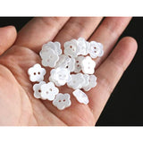 Flower Shape Buttons 11Mm(0.44 Inch)Translucent White Resin Button For