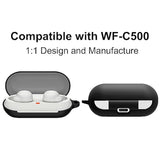 Wf-C500 Case Ear Tips Kit, Silicone Soft Cover 6 Pairs Replacement Eartips With Carabiner Accessories Set Compatible With Sony Wf-C500 Black