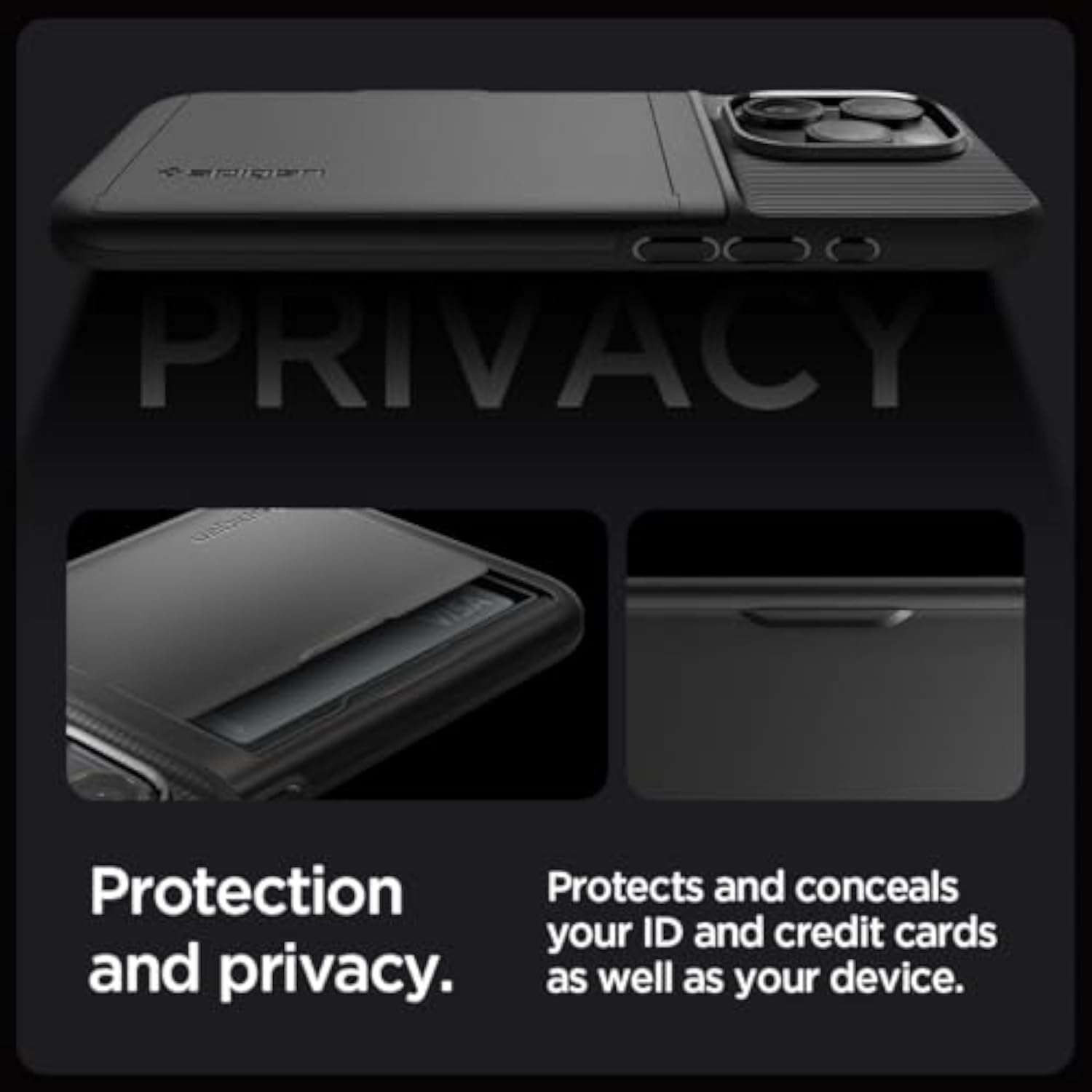 Spigen Slim Armor CS Designed for iPhone 15 Pro Case Military-Grade Protection Black