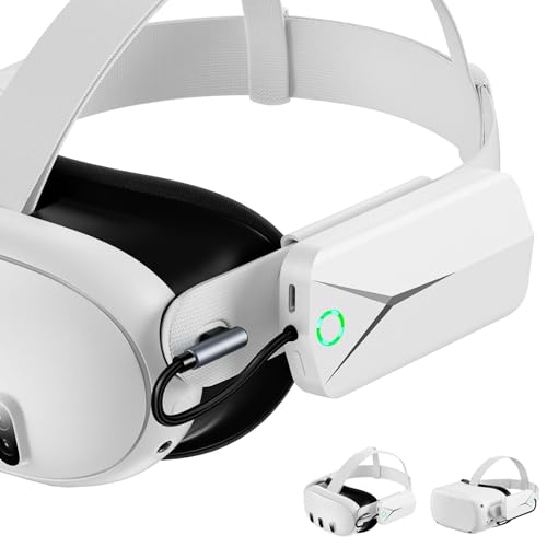 Battery Pack For Oculus Quest 3 And 2, Accessories For Meta Quest 2/3, 5000Mah Extended Battery Charger Compatible With Meta Oculus Quest 2/3 Original Strap And Elite Strap Lightweight Vr Accessories
