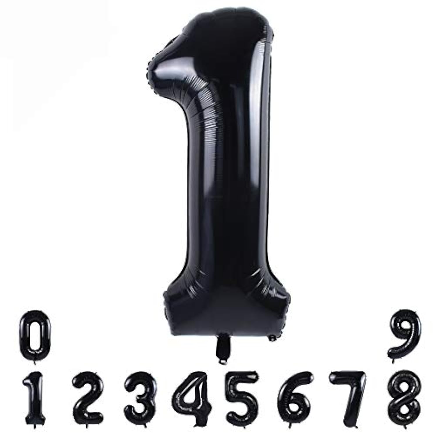 40-Inch Black Number Balloons 0–9 Foil Helium Birthday Party Decorations