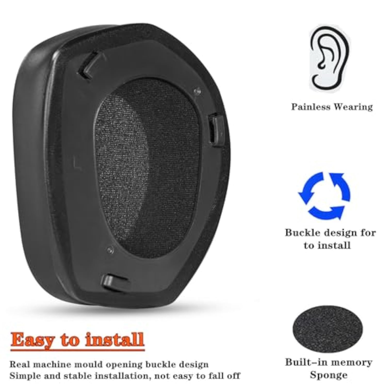 Cooling Gel Ear Pads Cushions Compatible With Sennheiser Rs175/Rs185/Rs195/Rs165, Hdr175/Hdr185/Hdr195/Hdr165/Tr175 Headphones Replacement Earpads With Ice Silk Fabric Added Thickness