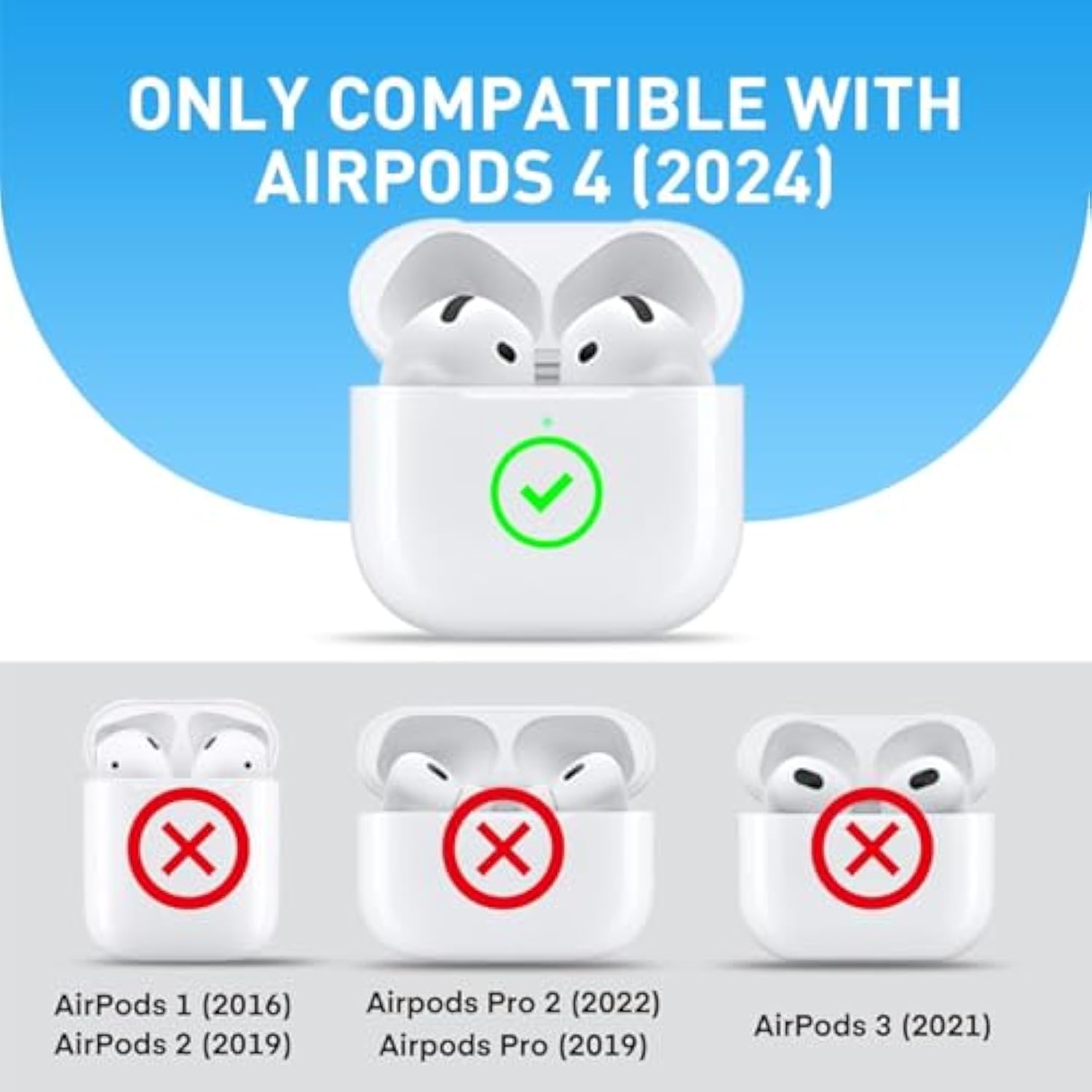 For Airpods 4 Case, Compatible With Airpods 4Th Generation Case For Women Men, Cute Leather Full Body Shockproof Protective Cover For Airpods 4Th Generation, Drop Protection (A)