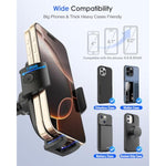 Phone Mount For Car, [Military-Grade Suction] Universal Cell Phone Holder For Your Car Dashboard Windshield Window, Automobile Cradle Fit For Iphone Samsung All Smartphones With Thick Case