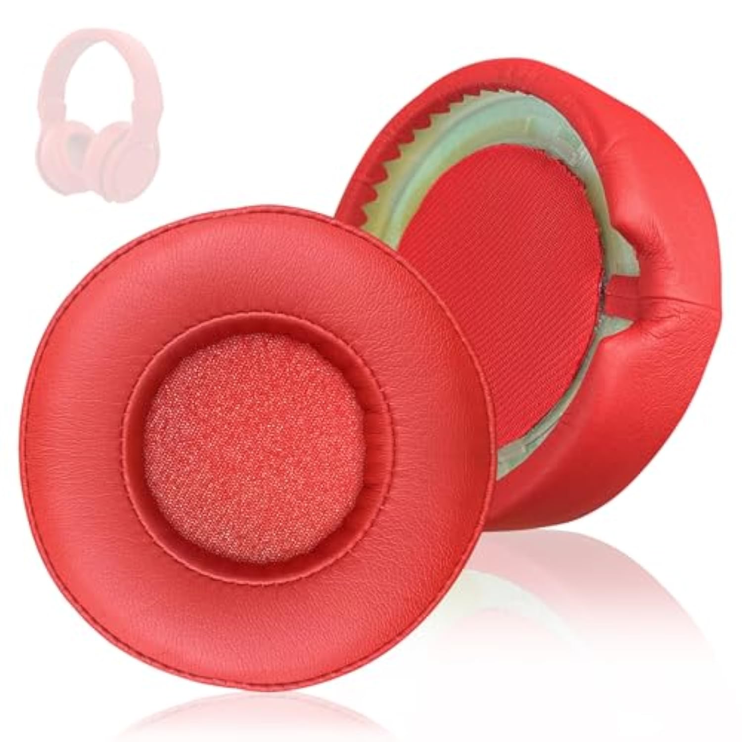 Ear Pads Ear Cushion Earpads Replacement Compatible With Beats By Dr Dre Pro Detox Headphones, Memory Foam Soft Protein Leather (Red)