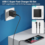 Super Fast Charger Type C, Costyle 45W USB C Charger Type C Fast Charging Block with 6FT Right Angle 5A USB C Cable for Samsung Galaxy S25 S24 Ultra S24+ S23 Plus S23 S22 S21 S20,Tab S7 S8 S9 FE S10+