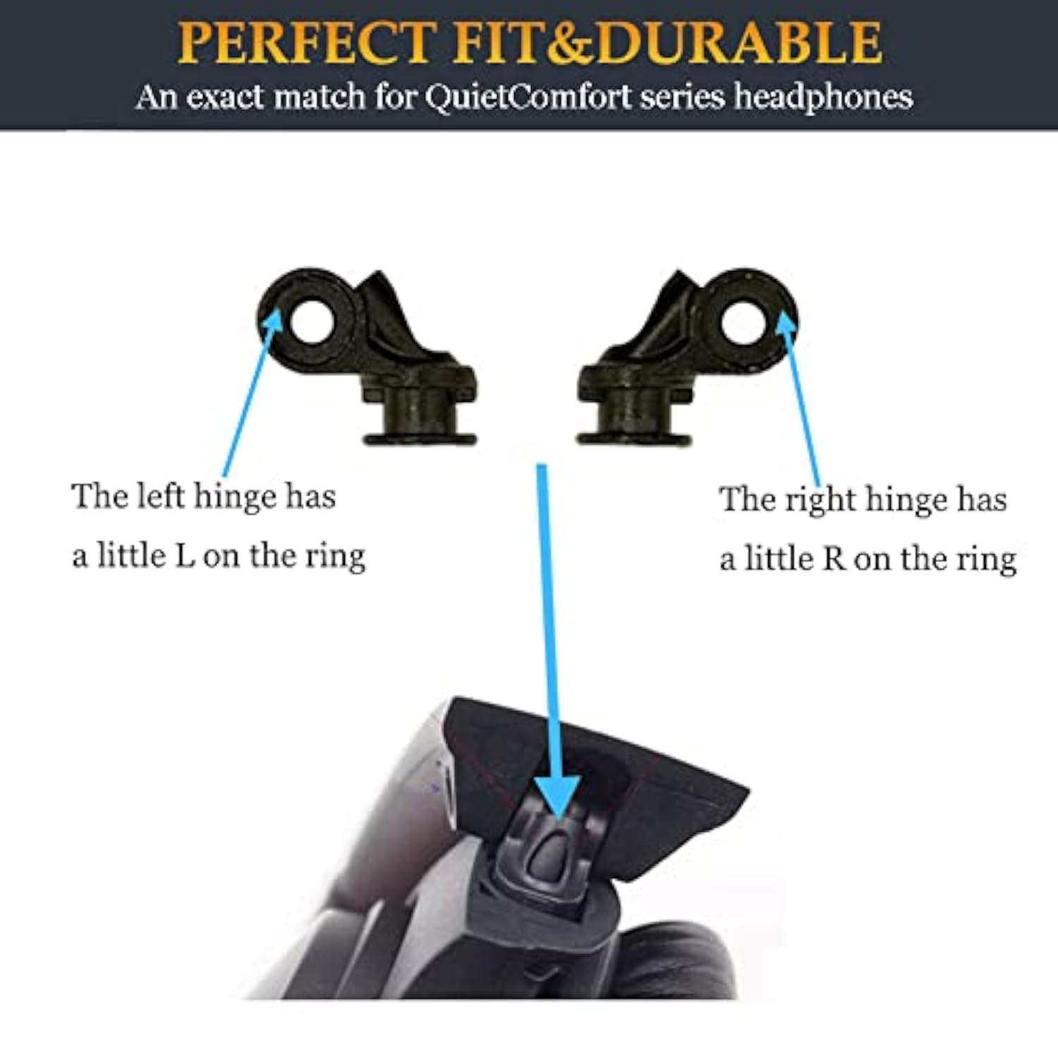 Qc35 Hinge As Same As The Oem Quietcomfort 35 Metal Hinge Swivel Replacement Parts Accessories Repair Kit Compatible With Bose Quietcomfort 35 I/Quietcomfort 35 Ii/Qc45/Qc25 Headphones (Silver)