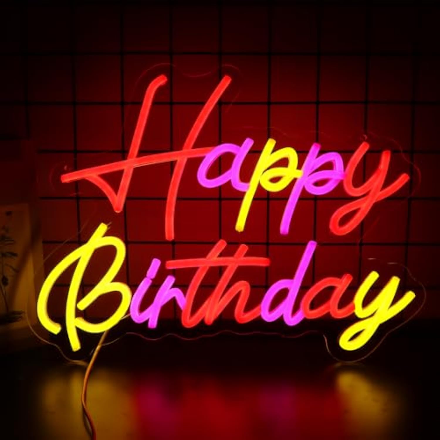 Happy Birthday Neon Signs For Wall Decor?Led Neon Light For Bedroom?Christmas Birthday Party Decorations Gifts