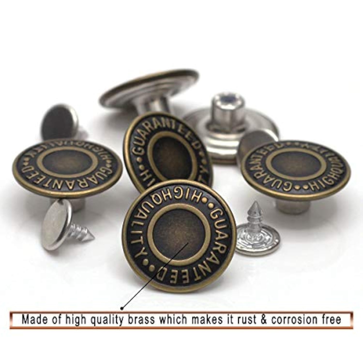 20Mm Ghq Jeans Button Tack Jacket Buttons Metal Replacement Kit 12 Set