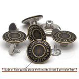 20Mm Ghq Jeans Button Tack Jacket Buttons Metal Replacement Kit 12 Set
