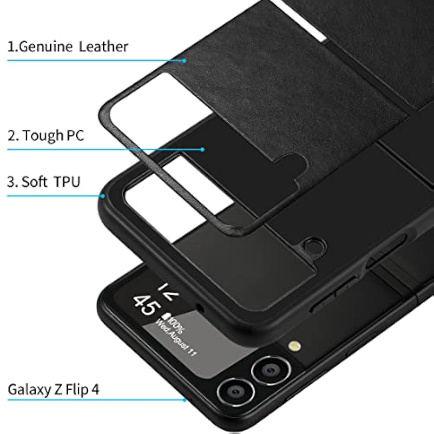 Samsung Z Flip 4 Genuine Leather Case