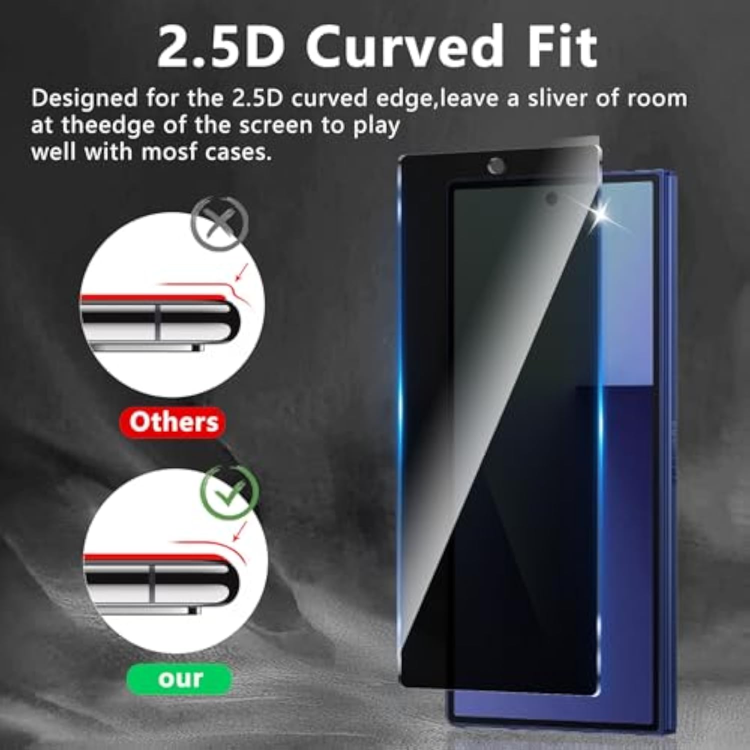 3+3 Pack Privacy Screen Protector Designed For Galaxy Z Fold 7 With 3 Pack Camera Lens Protector,Full Coverage Anti-Spy Tempered Glass Film,9H Hardness,Bubble Free,Easy To Install