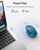 Wireless Mouse, 2.4Ghz Computer Mouse, 3 Adjustable Dpi Silent Mouse With Usb A Receiver, 3 Buttons, 24 Months Battery Life, Ergonomic Wireless Mouse For Laptop, Pc, Mac, Desktop-Blue