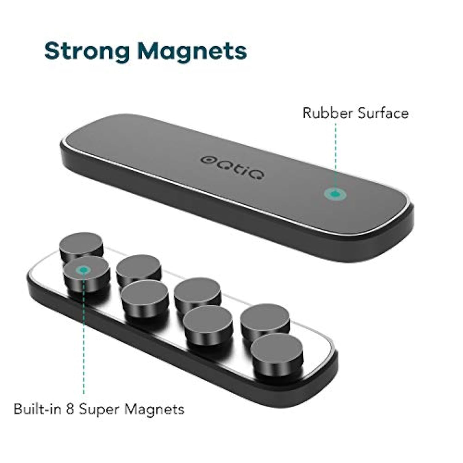 [2 Pack] Magnetic Phone Car Mount, Stick On Rectangle Flat Dashboard Magnet, Universal For Cell Phones And Mini Tablets (Rectangle Flat)